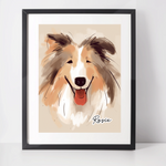 Personalised  Rough Collie Art Print