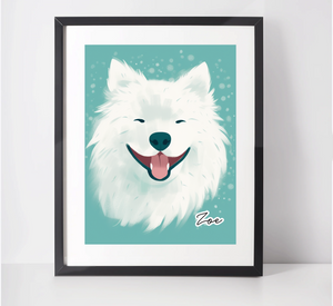 Personalised Samoyed Art Print