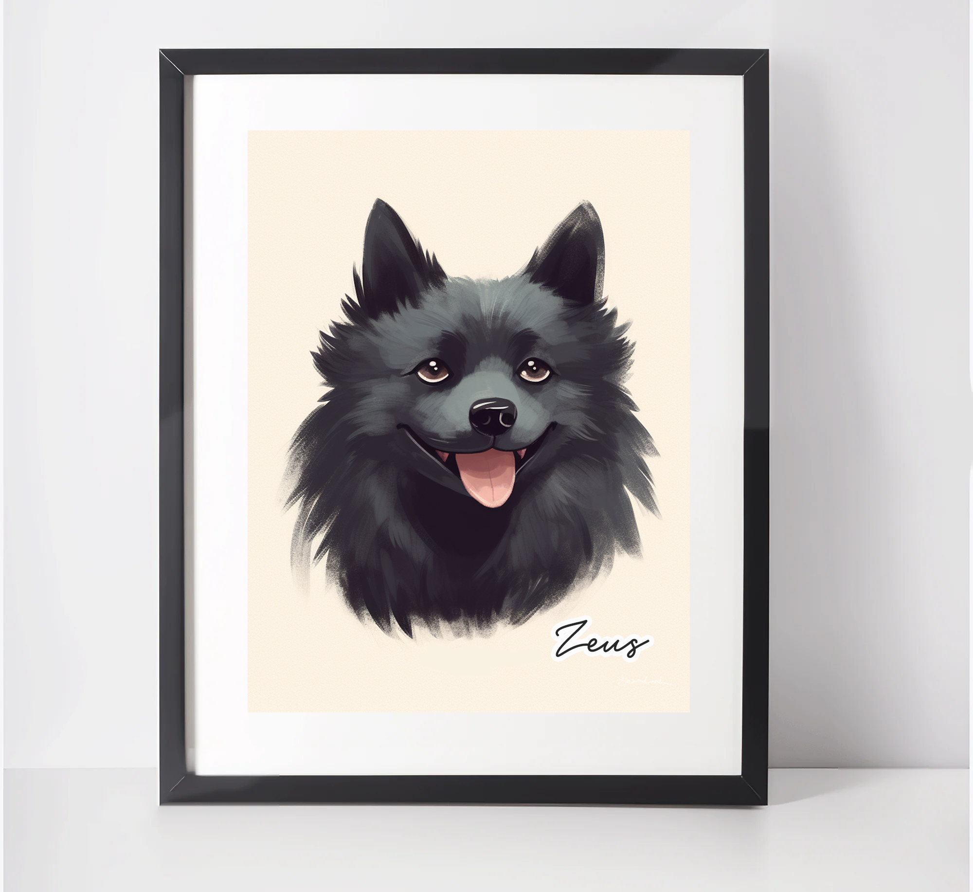 Personalised Schipperke Art Print