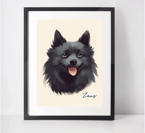 Personalised Schipperke Art Print