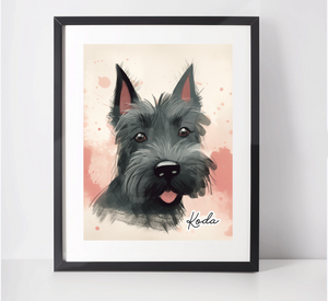 Personalised Scottish Terrier Art Print