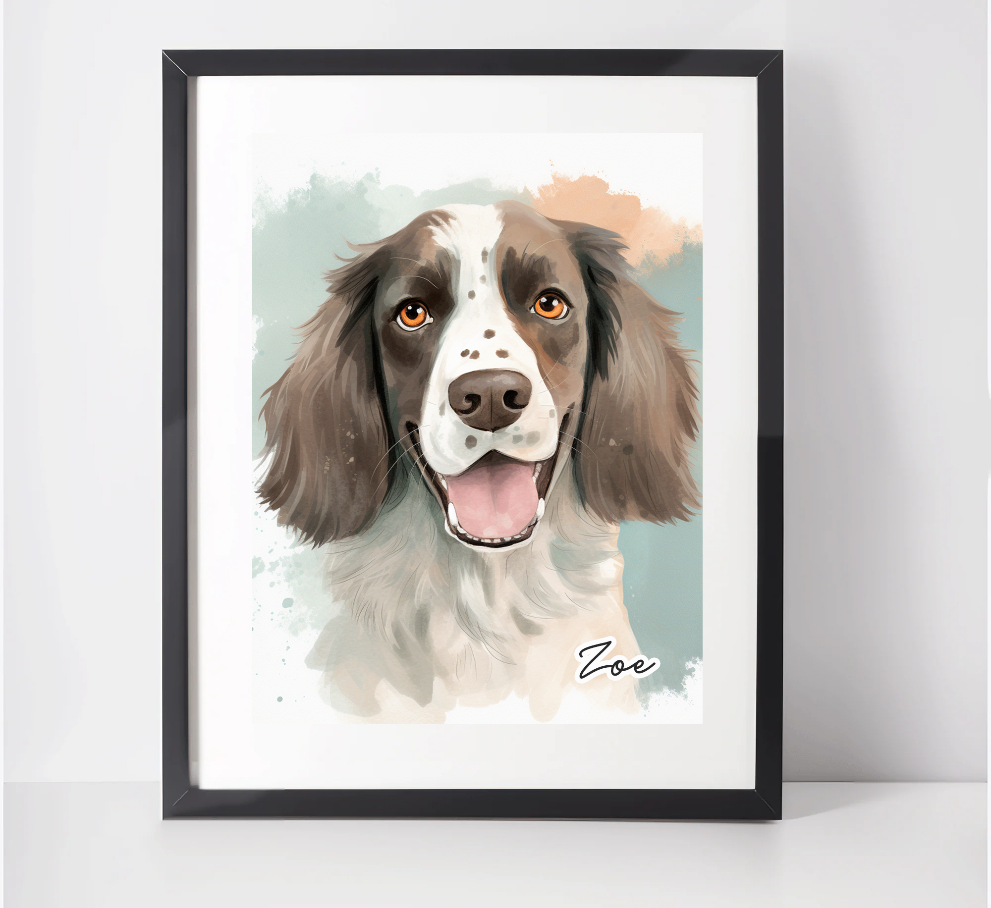 Personalised Springer Spaniel Art Print