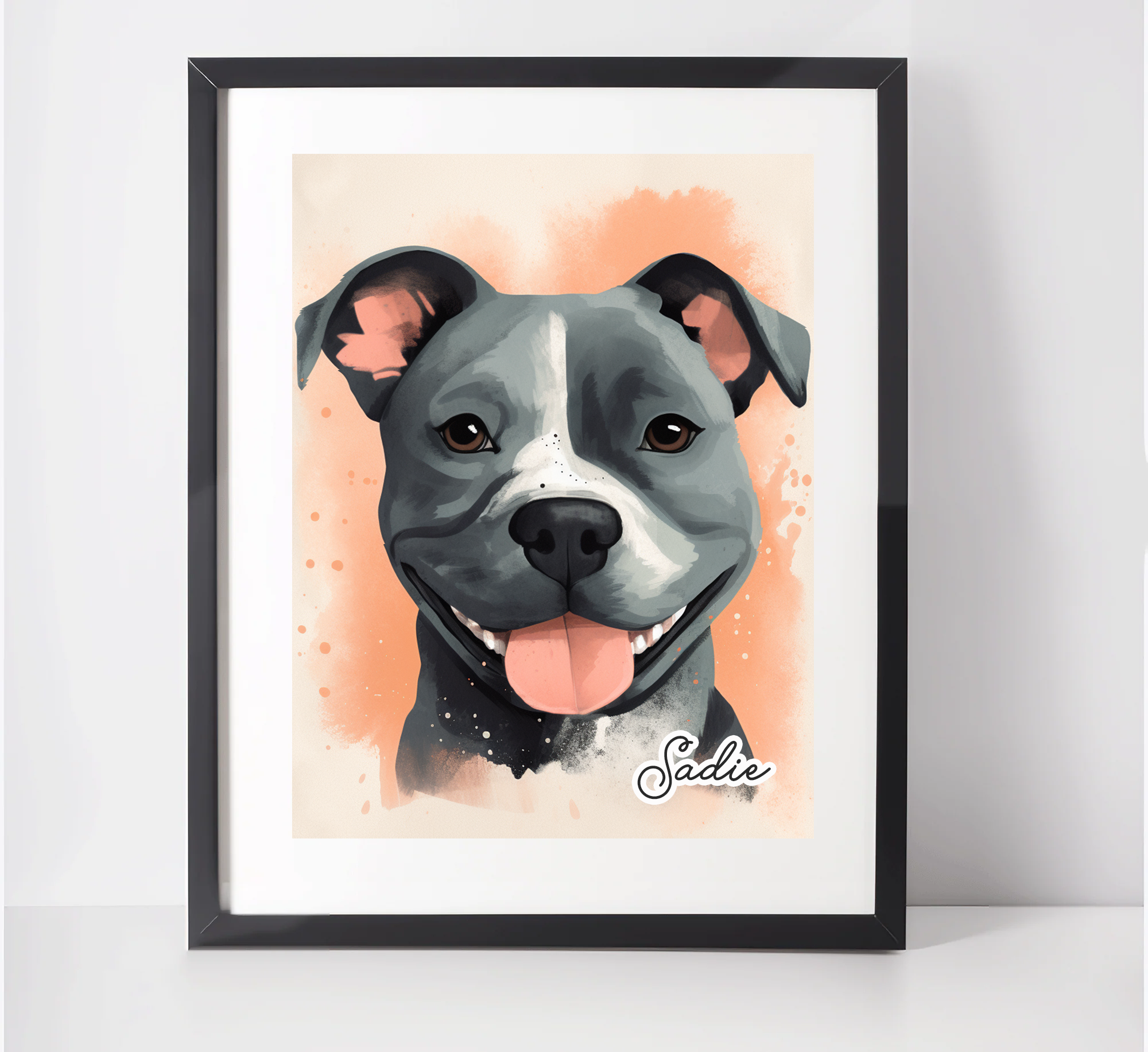 Personalised Staffordshire Bull Terrier Art Print