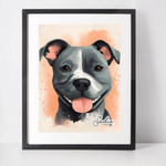 Personalised Staffordshire Bull Terrier Art Print