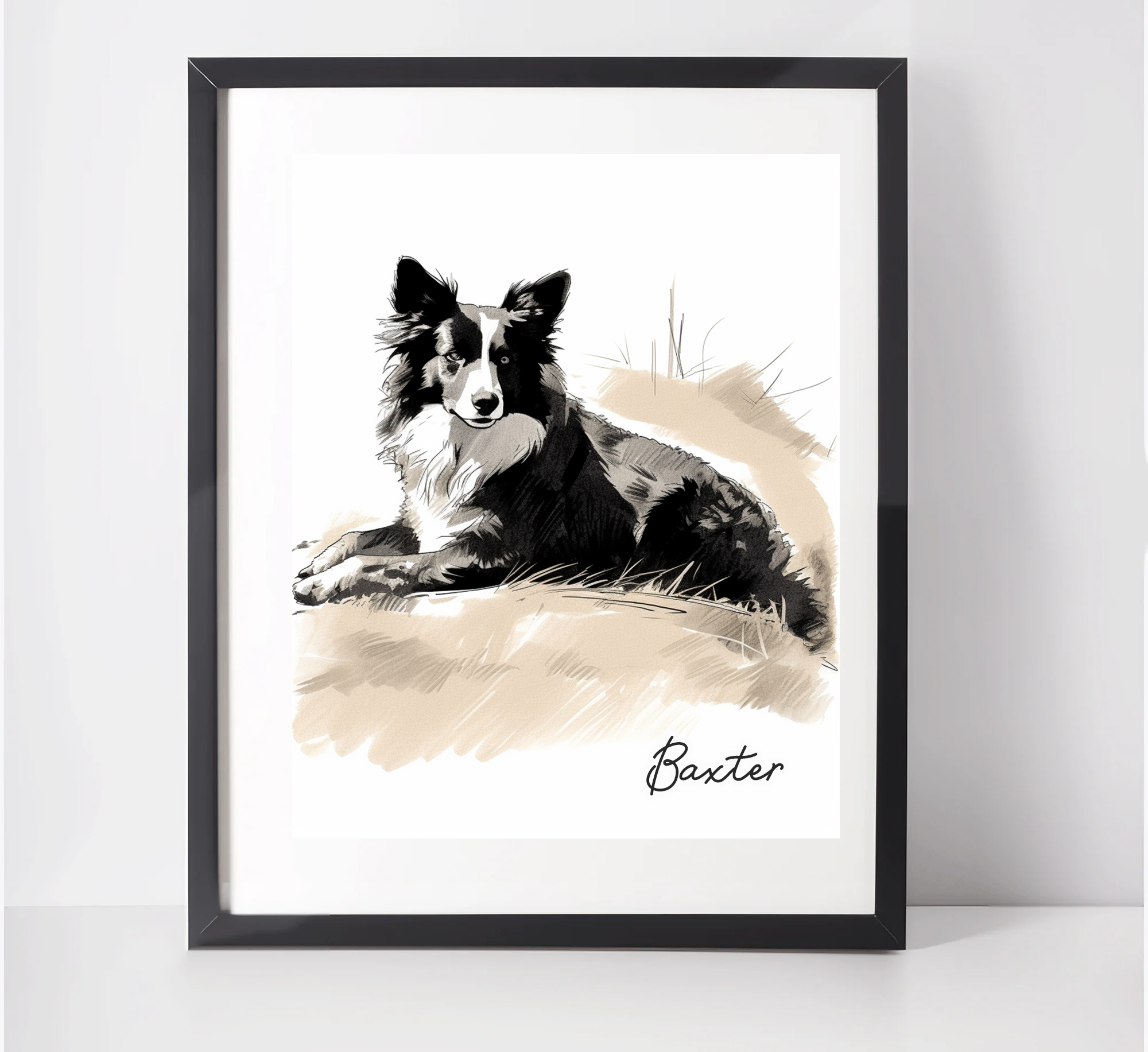 Personalised Border Collie Art Print