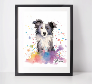 Personalised Border Collie Art Print