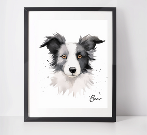 Personalised Border Collie Art Print