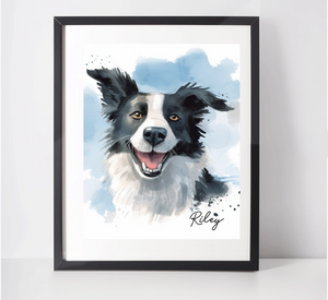 Personalised Border Collie Art Print