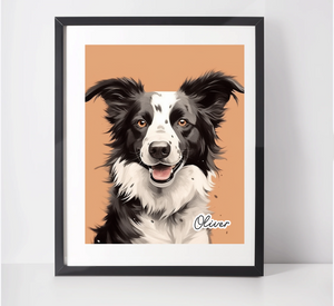 Personalised Border Collie Art Print