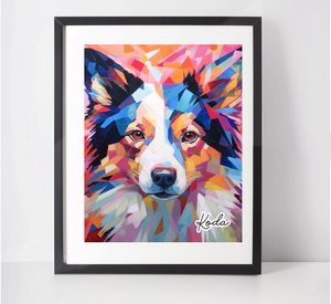 Personalised Border Collie Art Print