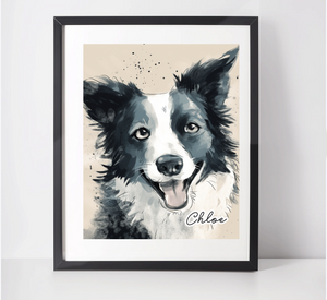 Personalised Border Collie Art Print