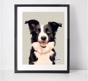 Personalised Border Collie Art Print