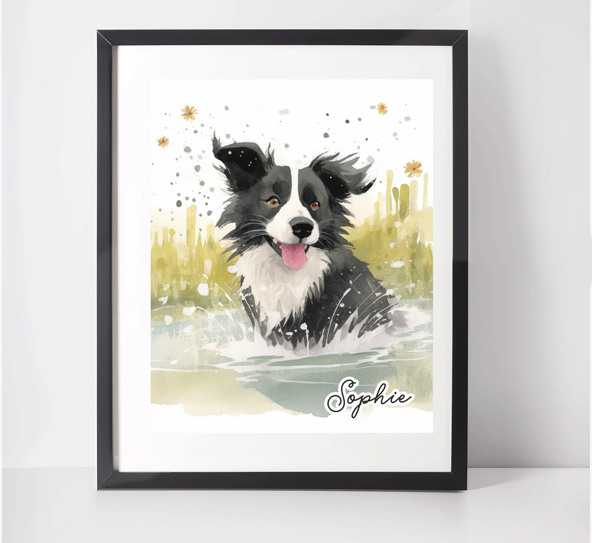 Personalised Border Collie Art Print