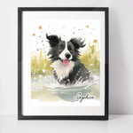 Personalised Border Collie Art Print