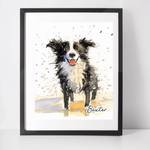 Personalised Border Collie Art Print