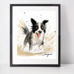 Personalised Border Collie Art Print