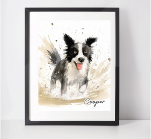 Personalised Border Collie Art Print