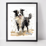 Personalised Border Collie Art Print