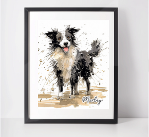 Personalised Border Collie Art Print