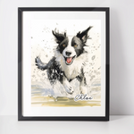 Personalised Border Collie Art Print