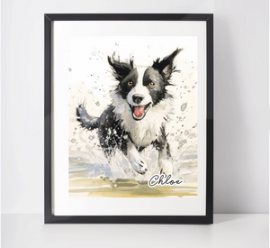 Personalised Border Collie Art Print