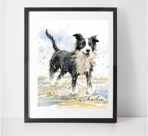 Personalised Border Collie Art Print