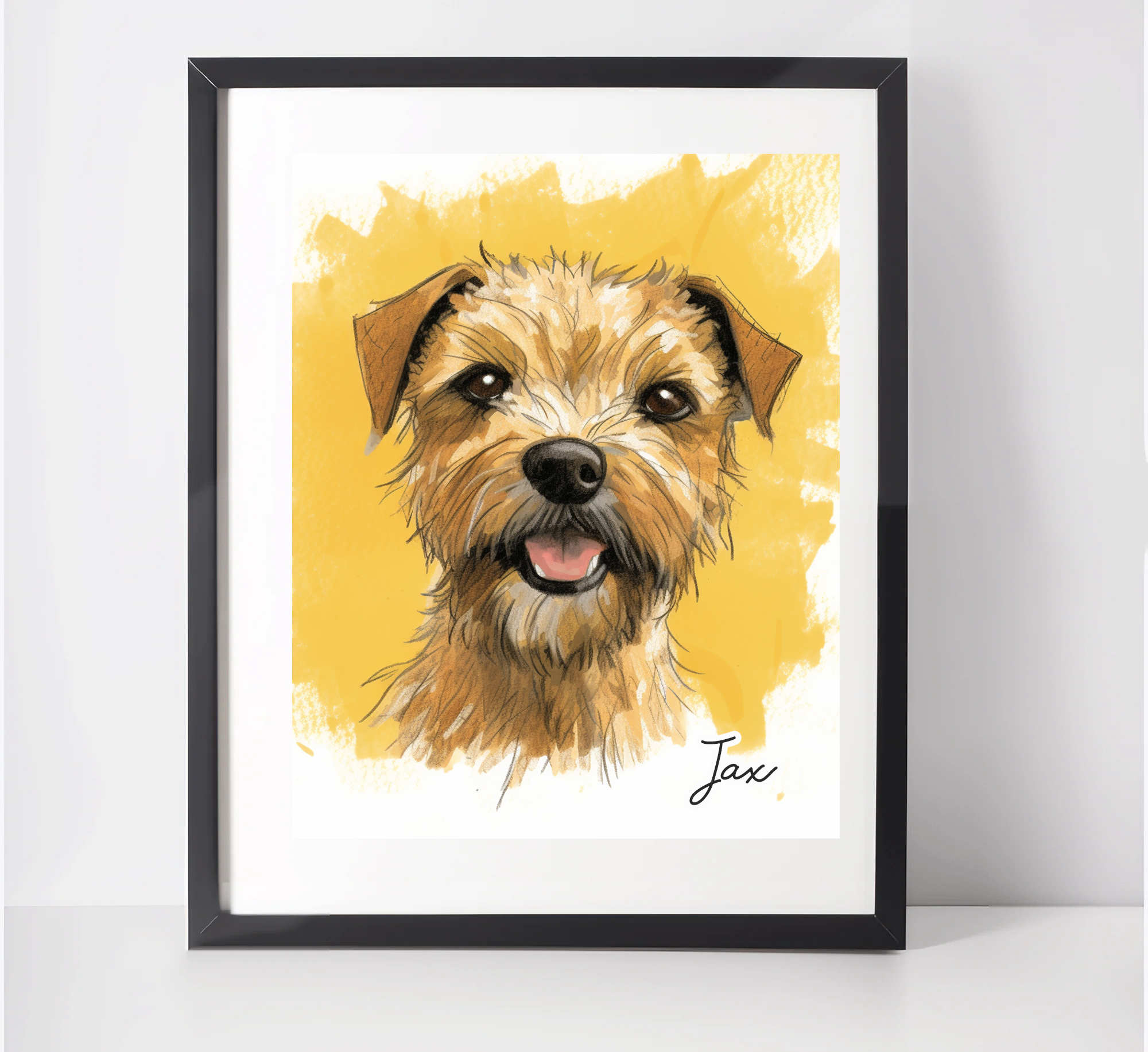 Personalised Border Terrier Art Print