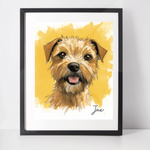 Personalised Border Terrier Art Print