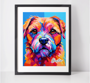 Personalised Border Terrier Art Print