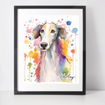 Personalised Borzoi Dog Art Print