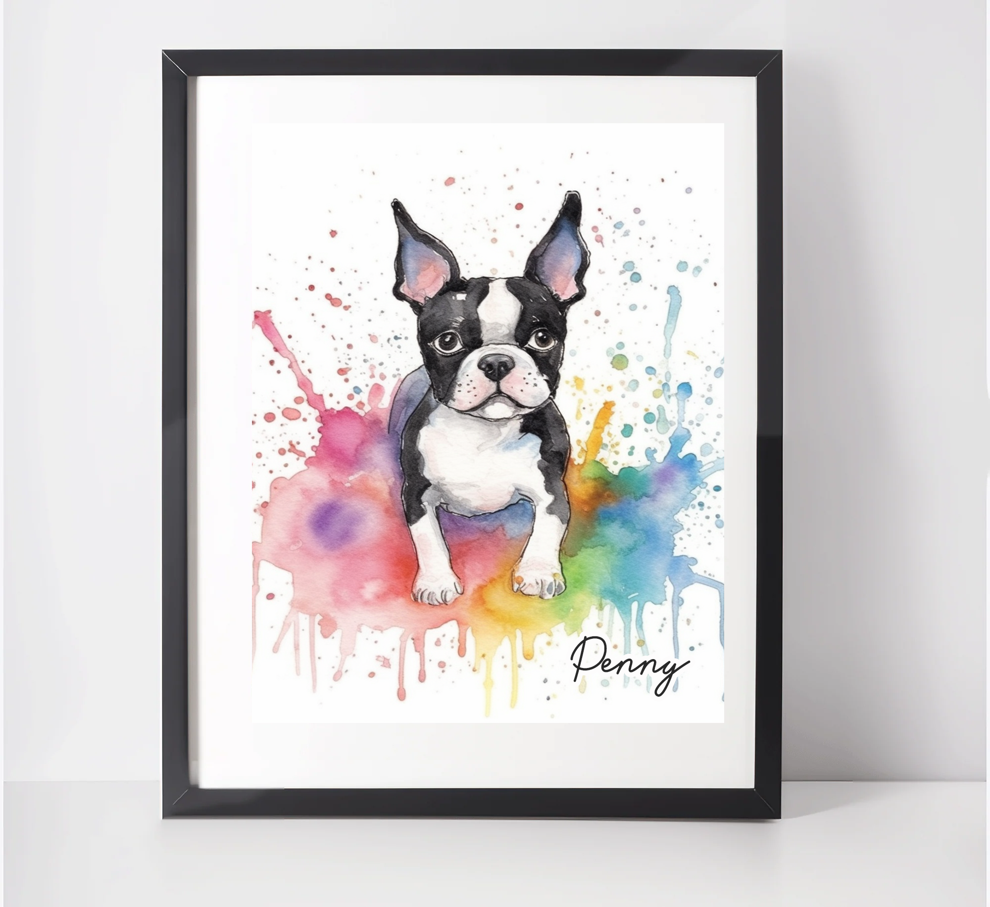 Personalised Boston Terrier Art Print