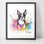 Personalised Boston Terrier Art Print