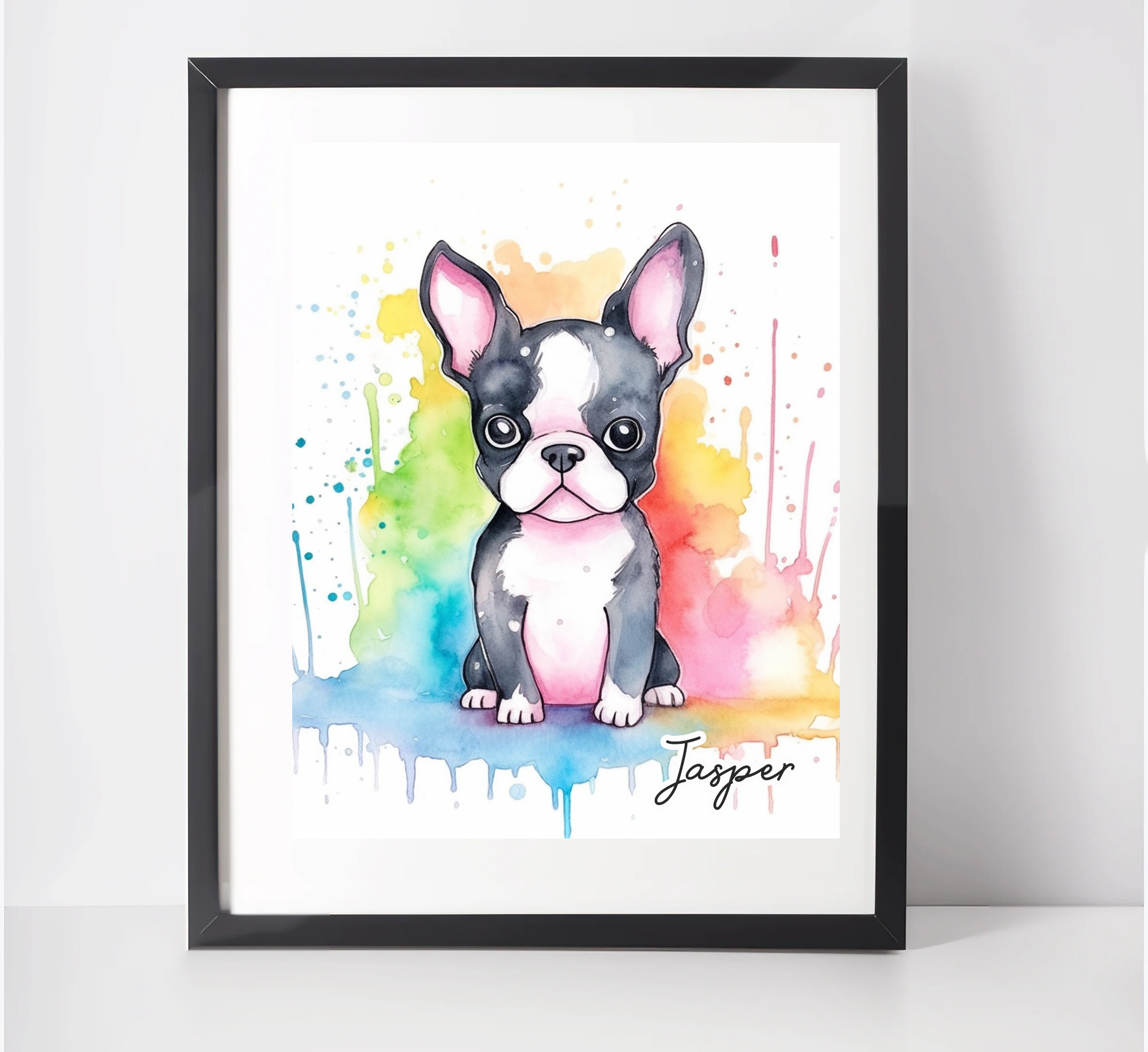 Personalised Boston Terrier Art Print