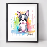 Personalised Boston Terrier Art Print