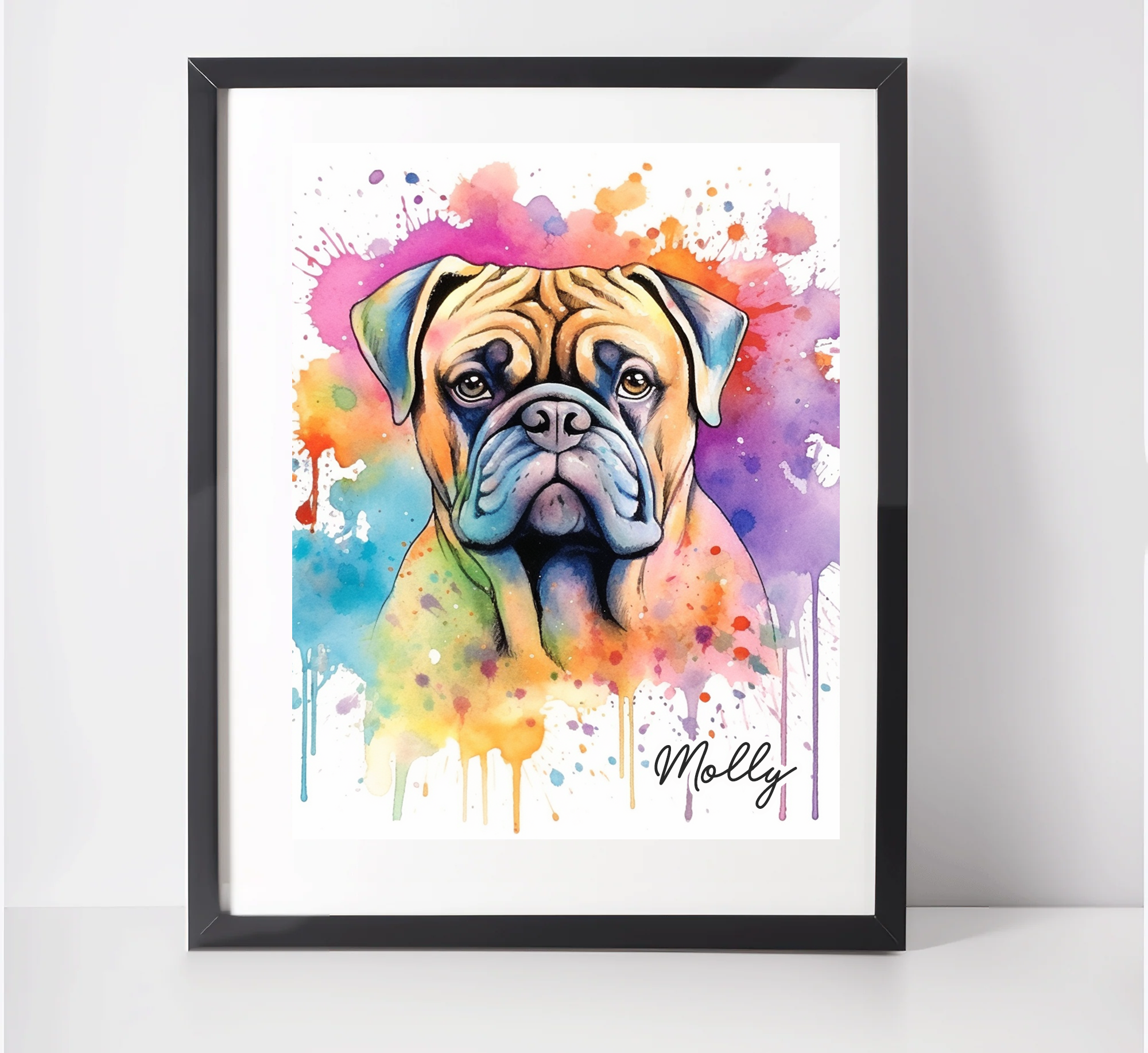 Personalised Boxer Dog Art Print