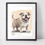 Personalised British Bulldog Art Print