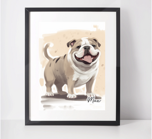 Personalised British Bulldog Art Print