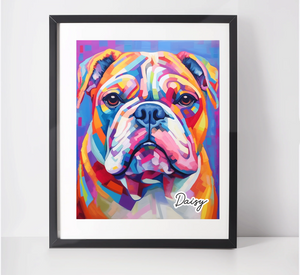 Personalised British Bulldog Art Print