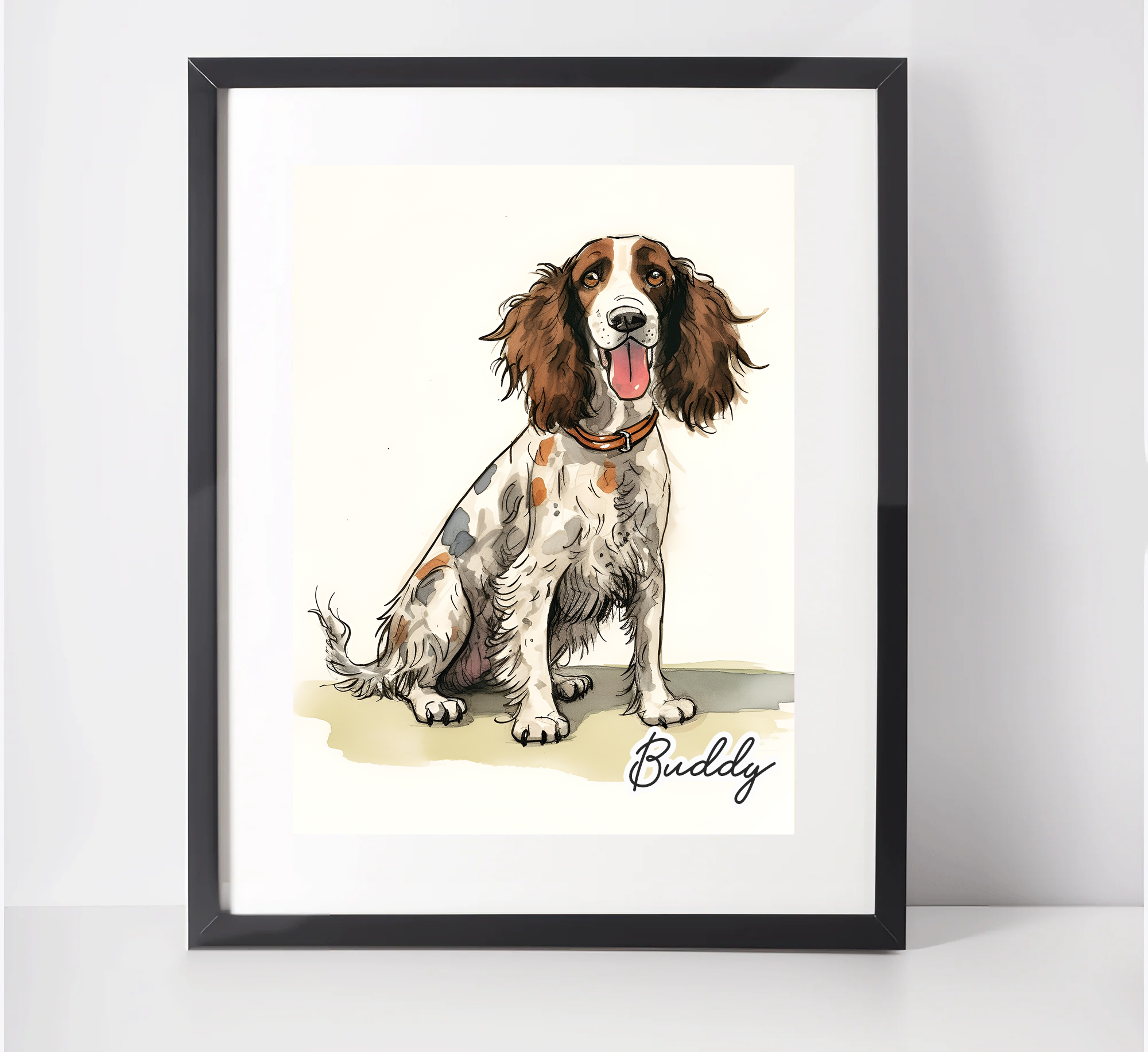 Personalised Springer Spaniel Art Print