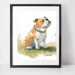 Personalised British Bulldog Art Print