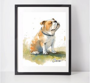 Personalised British Bulldog Art Print