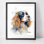 Personalised Cavalier King Charles Spaniel Art Print