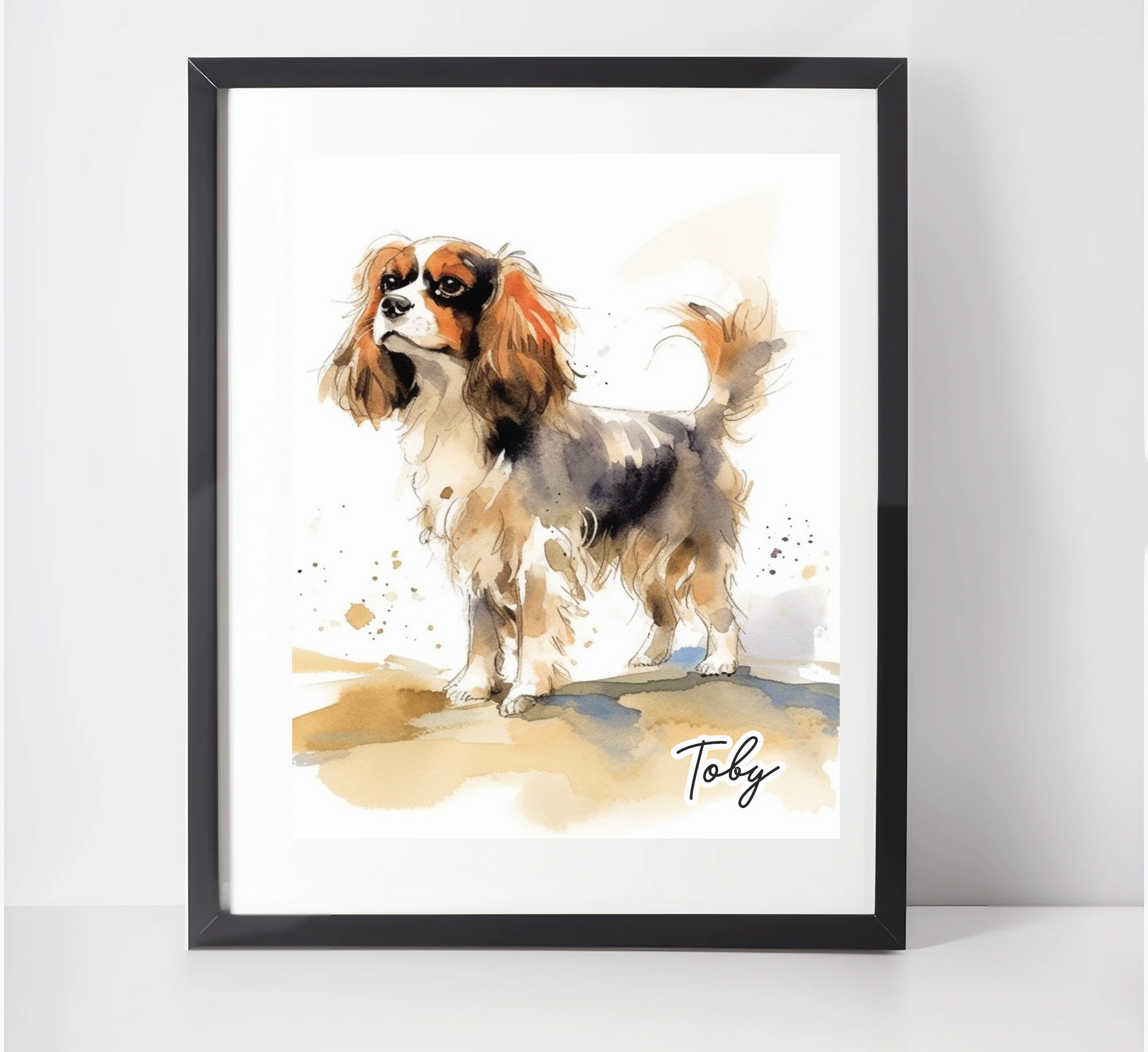 Personalised Cavalier King Charles Spaniel Art Print