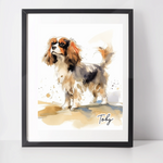 Personalised Cavalier King Charles Spaniel Art Print