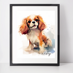 Personalised Cavalier King Charles Spaniel Art Print