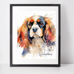 Personalised Cavalier King Charles Spaniel Art Print