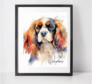 Personalised Cavalier King Charles Spaniel Art Print