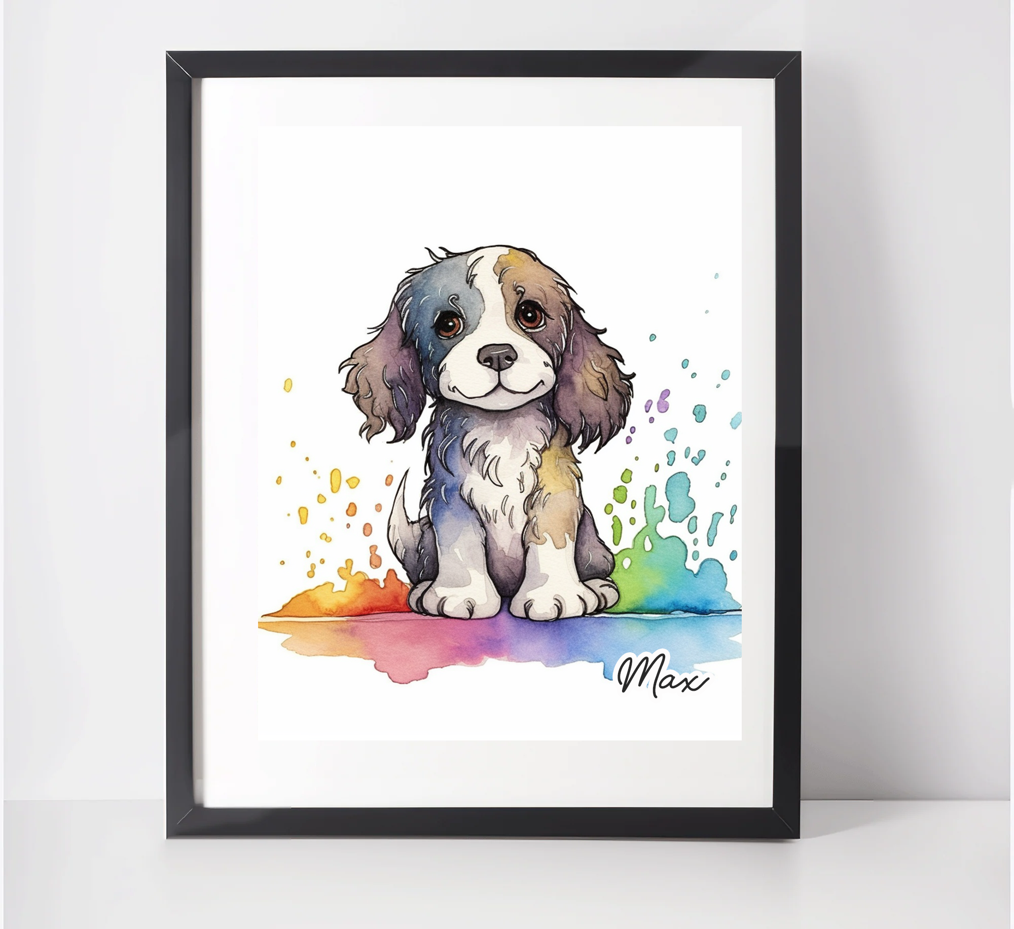 Personalised Cavalier King Charles Spaniel Art Print