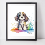 Personalised Cavalier King Charles Spaniel Art Print