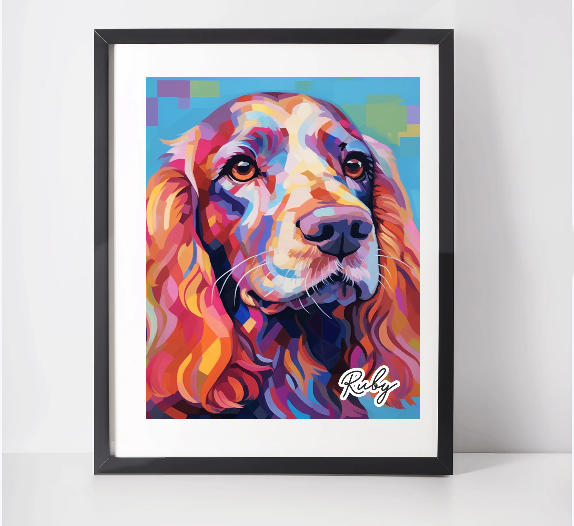 Personalised Cocker Spaniel Art Print Bellisima UK